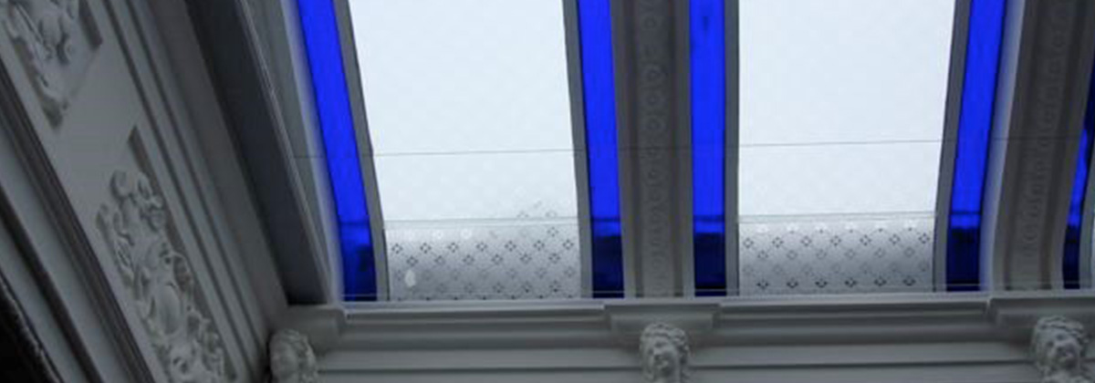 cobalt blue glass ceiling